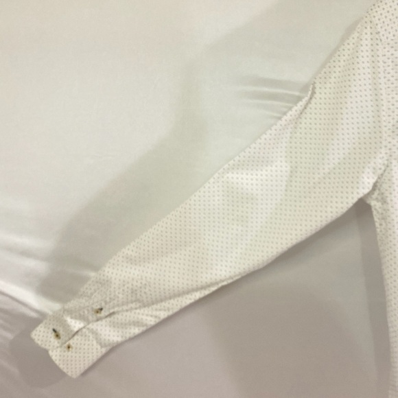 Zara Man Men's Medium White Patterned Slim Fit Button Down Dress Shirt - Picture 6 of 11